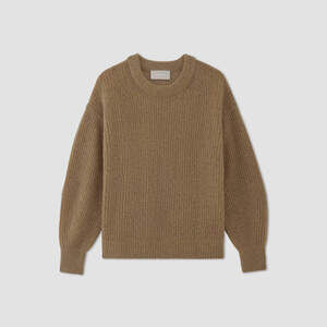 Everlane Crew Neck Sweater in Camel Brown